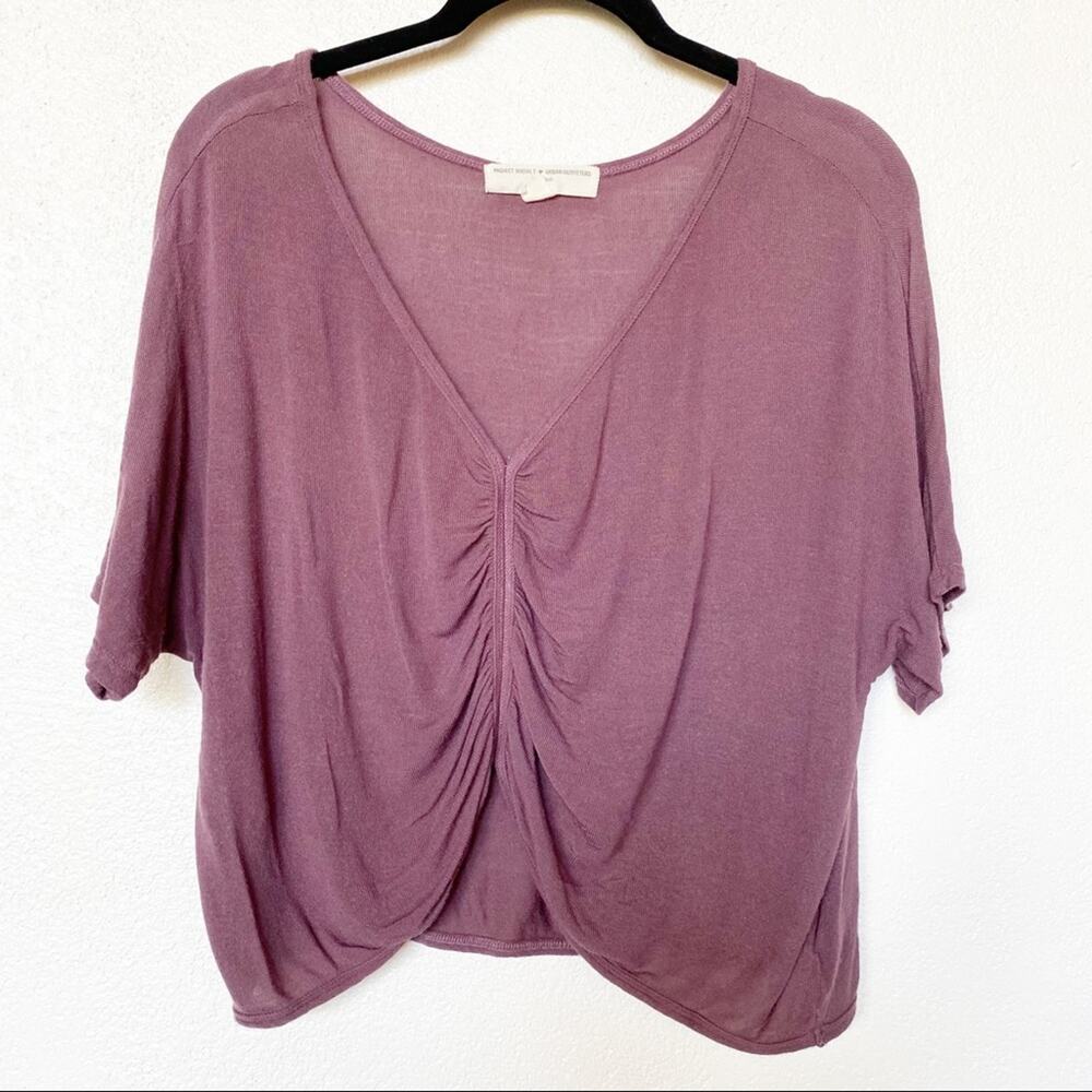 Project Social T X Urban Outfitters Gathered Front Eggplant Top Size Small